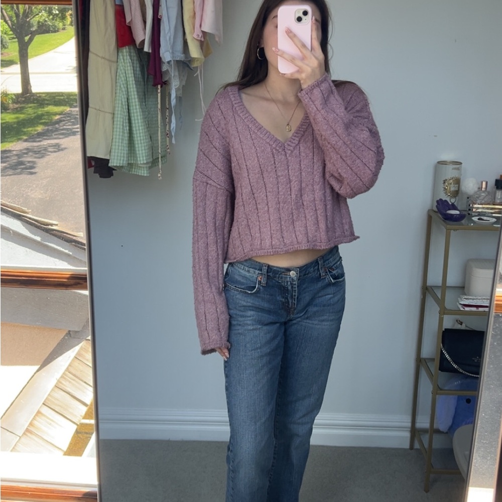 Pacsun La Hearts Mauve Knit Sweater
